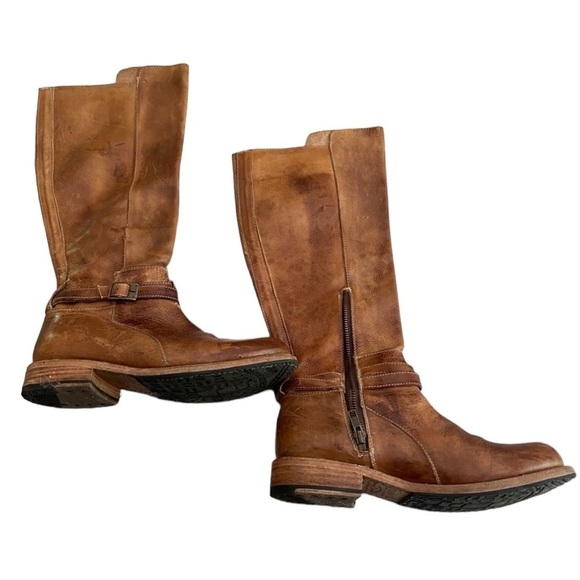 BED STU Brown Leather Bristol Equestrian Knee High Riding Boots size 8.5 - Picture 1 of 7